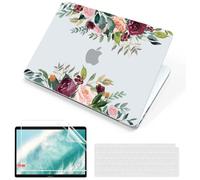 MUSHUI 4 in 1 Custodia per Macbook Pro 14 Pollici 2024-2021 M4 M3 M2 M1 Pro Max A3112 A3185 A3401 A2918 A2992 A2779 A2442, Cover Rigido in Plastica & Copertura Tastiera, Fiore-7