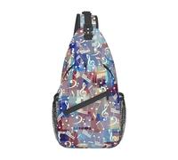 Music 05 Borsa a tracolla musicale Zaino a tracolla per note musicali Zaino da giorno Zaino casual Borsa da trekking Zaino per note