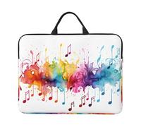 Music Art Custodia per laptop da 14 pollici Nota musicale Borsa per laptop per donne e uomini, borsa da trasporto per computer aziendale resistente all'acqua Custodia antiurto per notebook