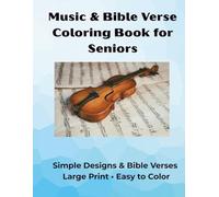 Music & Bible Verse Coloring Book for Seniors: Simple Instrument Designs for Relaxation