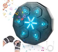 Music Box Machine Salto Boxer Musicale A Parete Con Guanti Boxe Macchina Elettronica Boxe Musicale LED Parete Smart Boxing Target Attrezzature,Supporta Bluetooth,9 Modalità per Bambini Adulti (NeroA)