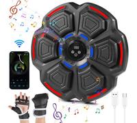Music Box Machine Salto Boxer Musicale A Parete Con Guanti Boxe Macchina Elettronica Boxe Musicale LED Parete Smart Boxing Target Attrezzature,Supporta Bluetooth,9 Modalità per Bambini Adulti (NeroH)