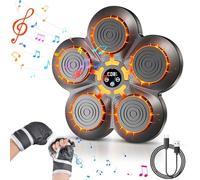 Music Box Machine Salto Boxer Musicale A Parete Con Guanti Boxe Macchina Elettronica Boxe Musicale LED Parete Smart Boxing Target Attrezzature,Supporta Bluetooth,9 Modalità per Bambini Adulti (NeroB)