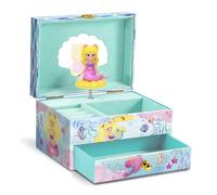 MUSIC BOX Mermaid | Carillon con melodia, portagioie per bambine con sirena girevole, specchio e cassetto