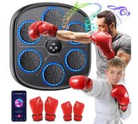 Music Boxing Machine, 9 Velocità Regolabili Intelligente Macchina da Boxe Musicale con 2 Guanti, Conteggio Automatico, CSupporta Bluetooth, LED Parete Tira Pugni Elettronico per Adulti e Bambini