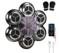 Music Boxing Machine, Macchina elettronica da boxe con musica, 2 paia di guanti da boxe, luci a colori, Bluetooth, 3 velocità e modalità di allenamento, modalità conteggio, macchina per adulti e