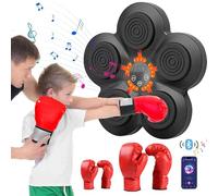 Music Boxing Machine, Music Boxing Machine Bluetooth con 2 set di guanti da boxe per adulti e bambini, attrezzatura da boxe con 5 modalità, 9 livelli di velocità, macchina da boxe adatta per