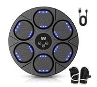 Music Boxing Machine Plus Size - Macchina da boxe a LED, 40 x 40 cm, con guantoni da boxe e cavo, obiettivo da boxe montato a parete con 7 modalità per bambini, adulti e allenamento a casa