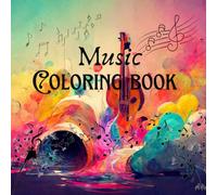 Music Coloring Book: Cute Children who Play Different Instruments, 8x5-8x5 in, 50 Pictures, Perfect for Kids, Adults and Seniors