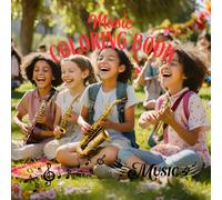 Music Coloring Book: Cute Pictures with Kids who Play Different Instruments, 8x5-8x5 in, 100 Pages, 50 Illustrations, Perfect for Kids, Adults and Seniors