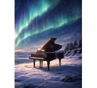 Music Composition Notebook: Aurora Piano Theme: Staff paper notebook for songwriting, musical notation, and creative compositions
