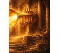 Music Composition Notebook: Golden Trumpet Theme: Staff paper notebook for songwriting, musical notation, and creative compositions