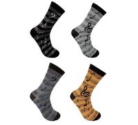 Music Crew - Confezione da 5 paia di calzini da adulto, taglia 39-42, regalo per musicista, regalo per un insegnante di musica, Nero, Bianco, Grigio, Arancione, 8