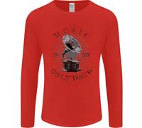 Music È La Mia Unica Droga Divertente DJ VINILE DECKS Uomo Manica Lunga T-Shirt