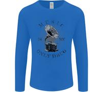 Music È La Mia Unica Droga Divertente DJ VINILE DECKS Uomo Manica Lunga T-Shirt