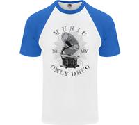 Music È La Mia Unica Droga Divertente DJ Vinyl Decks Uomo S/S Maglietta Baseball