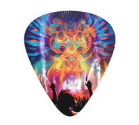 Music Festival Wzywhj Prints - Plettri per chitarra addominale, 12 pezzi, facili da impugnare, per basso, ukulele, chitarra acustica o elettrica