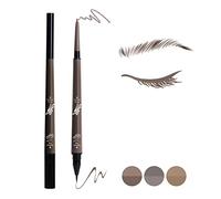 Music Flower Matita per sopracciglia 2 in 1, Matita liquida per sopracciglia impermeabile e a lunga durata, Matita a doppia estremità per riempire e definire il colore delle sopracciglia, Castagno