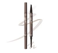 Music Flower Matita sopracciglio a doppia estremità - Matita ultra fine e penna liquida a quattro punte per definizione rapida e precisa della sopracciglia,Regali per donne,Castagno