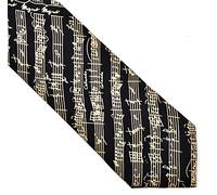 Music Gifts Company: Silk Tie - Black Mozart Manuscript