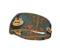 Music Guitar Print Versatile Sports Headband, Stretchy Moisture Wicking Headband for Yoga and Fitness