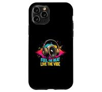 Music Headphones DJ Feel The Beat Live The Vibe Retro Sound Custodia per iPhone 11 Pro
