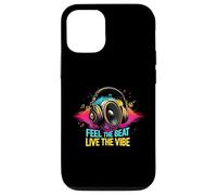 Music Headphones DJ Feel The Beat Live The Vibe Retro Sound Custodia per iPhone 12/12 Pro