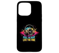 Music Headphones DJ Feel The Beat Live The Vibe Retro Sound Custodia per iPhone 15 Pro Max