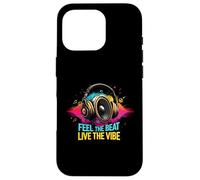 Music Headphones DJ Feel The Beat Live The Vibe Retro Sound Custodia per iPhone 16 Pro