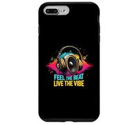 Music Headphones DJ Feel The Beat Live The Vibe Retro Sound Custodia per iPhone 7 Plus/8 Plus