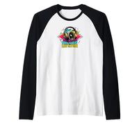 Music Headphones DJ Feel The Beat Live The Vibe Retro Sound Maglia con Maniche Raglan