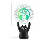 Music Headphs Demand People Memo Holder Cartoon Black Cat Stand Decorazione