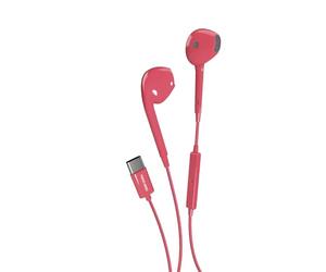 MUSIC HERO auricolari a filo USB-C, cuffiette USB-C, comandi integrati, microfono, semi in-ear, rosa