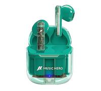 Music Hero Auricolari TWS ICY, cuffiette wireless trasparenti con custodia di ricarica, autonomia di 3 ore per musica e chiamate, microfono integrato, cavo di ricarica USB-C incluso