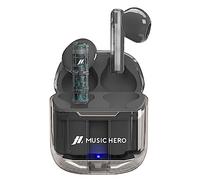Music Hero Auricolari TWS ICY, cuffiette wireless trasparenti con custodia di ricarica, autonomia di 3 ore per musica e chiamate, microfono integrato, cavo di ricarica USB-C incluso