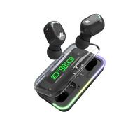 Music Hero auricolari TWS wireless con custodia di ricarica, schermo LCD, microfono integrato, musica e chiamate per 3 ore, comandi touch, nero