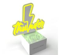 MUSIC HERO Speaker wireless NEON, cassa audio portatile 3W con LED luminoso, tasto on/off, cavo ricarica USB-C incluso, fino a 2 ore di musica continua, giallo