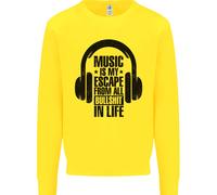 Music Is il Mio Fuga Da B/S IN Life Rock Uomo Felpa Maglione