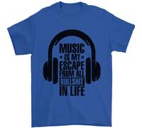 Music Is il Mio Fuga Da B/S IN Life Rock Uomo T-Shirt 100% Cotone