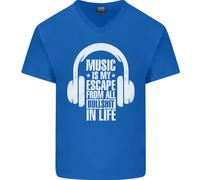 Music Is il Mio Fuga Da B/S IN Vita Danza Uomo Scollo A V Cotone T-Shirt