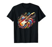 Music is Life: Chitarra Elettrica e Note Musicali Maglietta