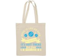 Music is like an open sky. You know it's out there... and there you are slogan Borsa tote in cotone naturale bianco