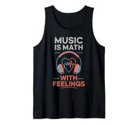 Music Is Math With Feelings Headphones Heartbeat Art Canotta