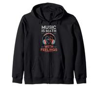 Music Is Math With Feelings Headphones Heartbeat Art Felpa con Cappuccio