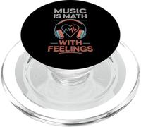 Music Is Math With Feelings Headphones Heartbeat Art PopSockets PopGrip per MagSafe