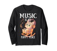 Music Is My Happy Place - Cuffie con Gatto Kawaii Maglia a Manica