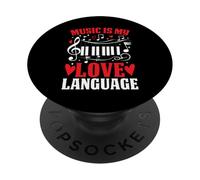Music Is My Love Lingua Divertente San Valentino Musicista PopSockets PopGrip Adesivo