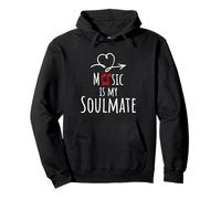 Music Is My Soulmate Music Life Heartbeat Heart Lover Citazioni Felpa con Cappuccio