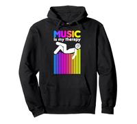 Music Is My Therapy Equalizzatore DJ Arcobaleno Ingegnere del Suono Felpa con Cappuccio