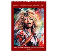 Music legends in magic art (Wall Calendar 2026 DIN A2 portrait), CALVENDO 12 Month Wall Calendar: A must have for all art and music lovers